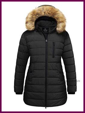 Plus Size Waterproof Quilted Puffer Parka Jacket with Hood